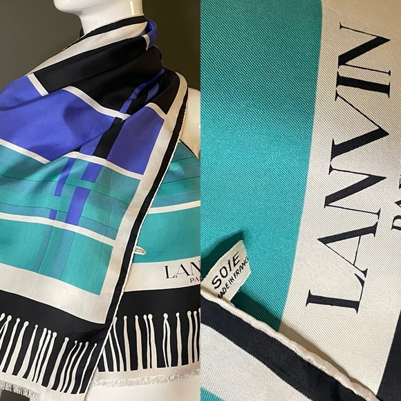 Gorg Vintage Lanvin Silk Scarf 15 by 55 In Excellent Condition - Picture 1 of 8